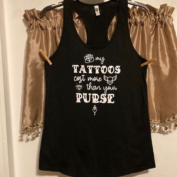 Racerback Tank Top ‘My Tattoos Cost More Than Your Purse’ Size XL Like New - Picture 3 of 5